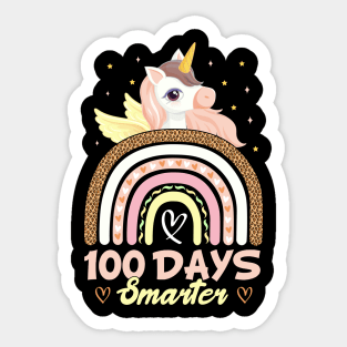 100 Days of School Colorful  Unicorn Lovers Gift For Kids Students And Teacher Sticker